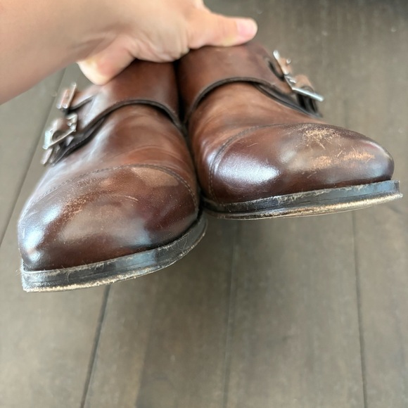 To Boot New York Grant‎ Brown Calf Double Monkstrap Shoes Brown Size 9.5 - Picture 8 of 10